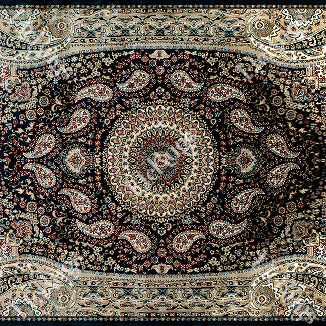 NAVY-NAVY TRADITIONAL RUG - ESFAHAN SILK HAPPY-P9248