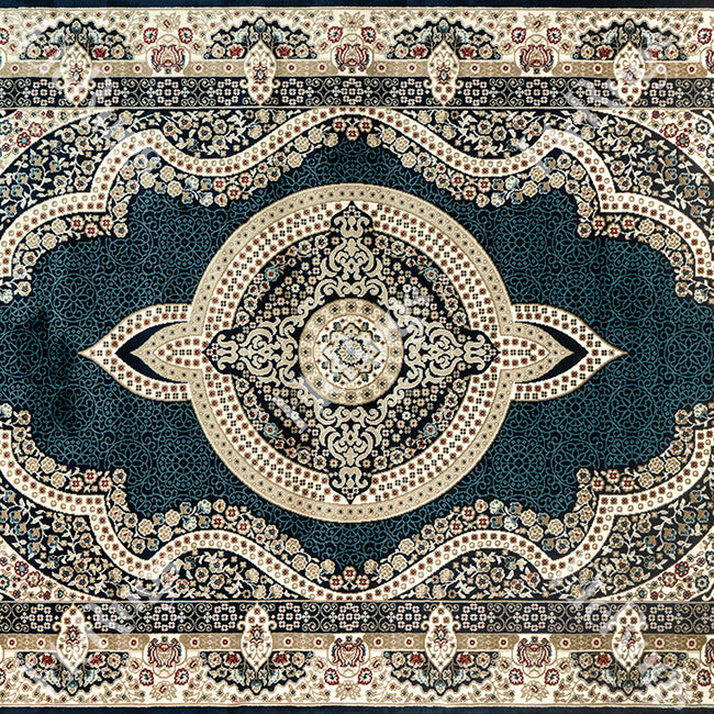 NAVY-NAVY TRADITIONAL RUG - ESFAHAN SILK HAPPY-P0475