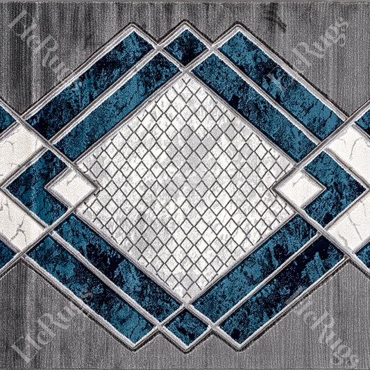 NAVY-L.GRAY MODERN RUG - MORRTTI No. 8