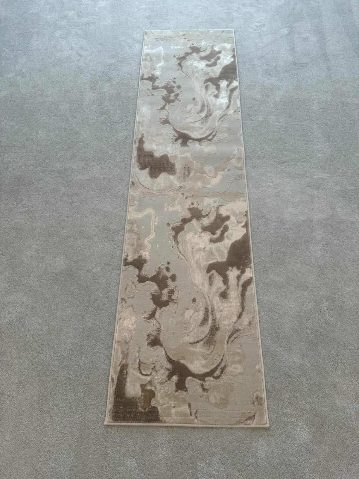 Platinum 928B Beige & Brown Modern Abstract Runner Rug (60x230 CM)
