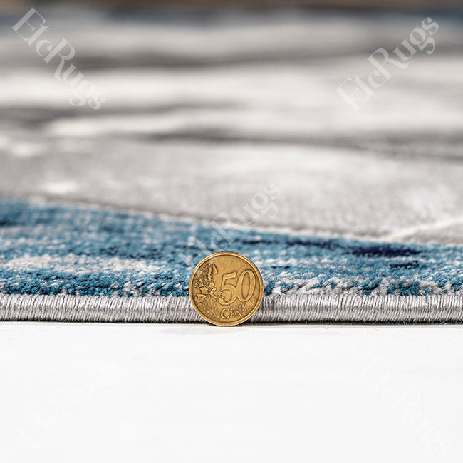 NAVY-L.GRAY MODERN RUG - MORRTTI No. 4