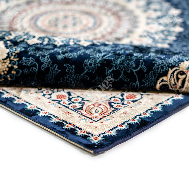 NAVY-NAVY TRADITIONAL RUG - SILK VERA-P256D