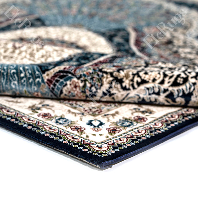 NAVY-NAVY TRADITIONAL RUG - ESFAHAN SILK HAPPY-P903