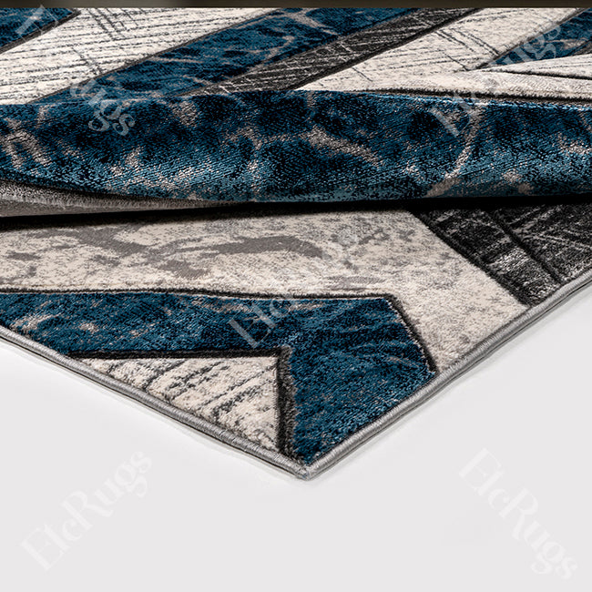 NAVY-L.GRAY MODERN RUG - MORRTTI No. 7