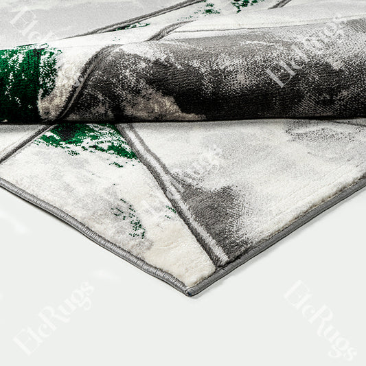 D.GRAY-DEEP GREEN MODERN RUG - MORRTTI No. 3