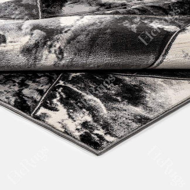 D.GRAY-BLACK MODERN RUG - MORRTTI No. 3