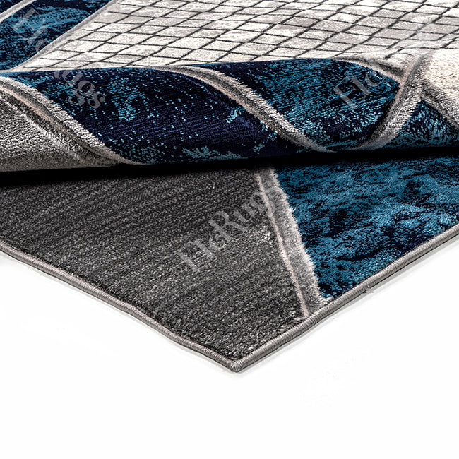 NAVY-L.GRAY MODERN RUG - MORRTTI No. 8