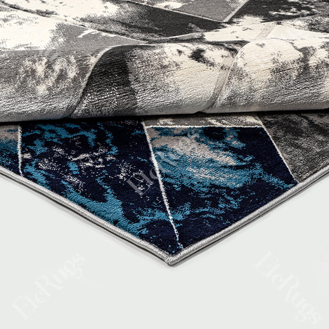 NAVY-L.GRAY MODERN RUG - MORRTTI No. 4