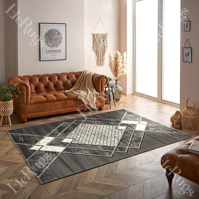 D.GRAY-L.GRAY MODERN RUG - MORRTTI No. 8