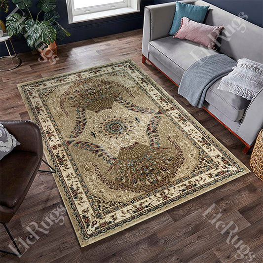 BEIGE-BEIGE TRADITIONAL RUG - ESFAHAN SILK HAPPY-0903