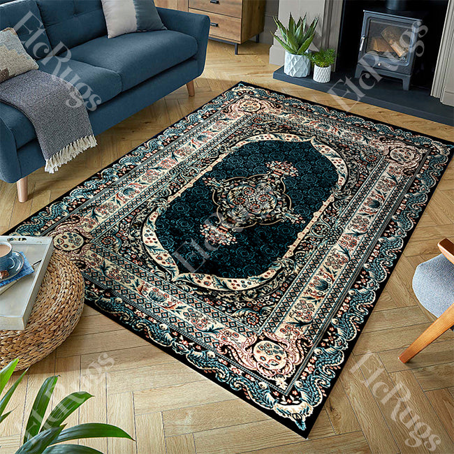 NAVY-NAVY TRADITIONAL RUG - SILK VERA-P982C