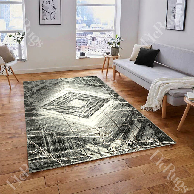 D.GRAY-WHITE MODERN RUG - OLYMPIA CARLA-P9230