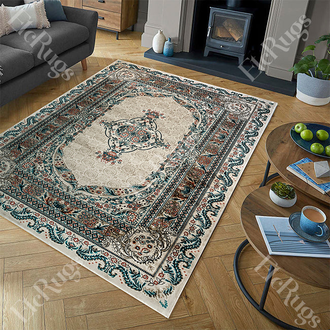 BEIGE-BEIGE TRADITIONAL RUG - SILK VERA-P982C