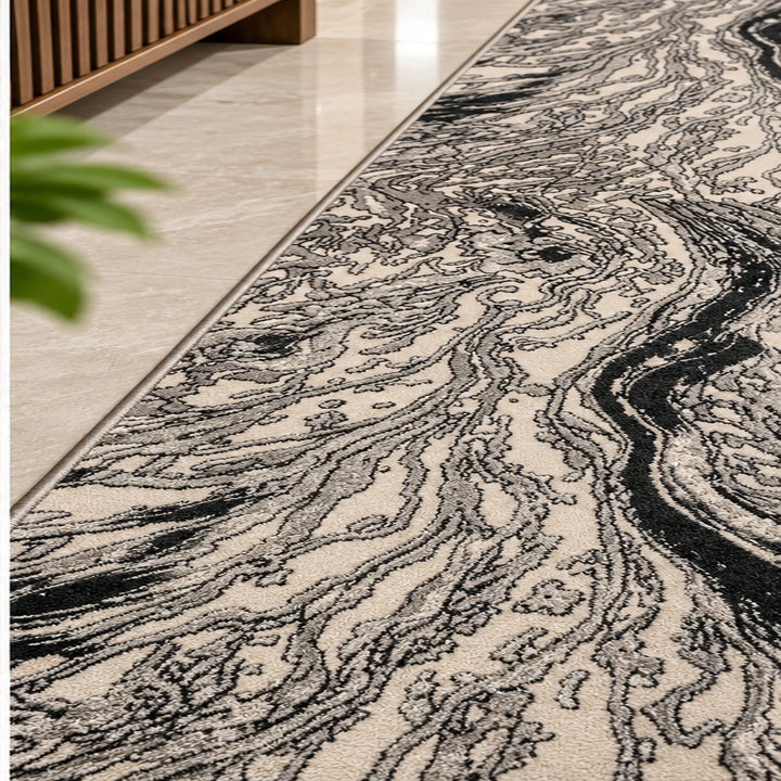 Platinum 9286 Grey Modern Abstract Runner Rug (60x230 CM)