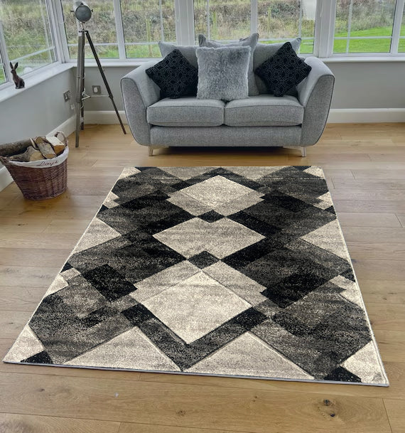 Monochrome Square Modern Rug - Morrtti No. 2