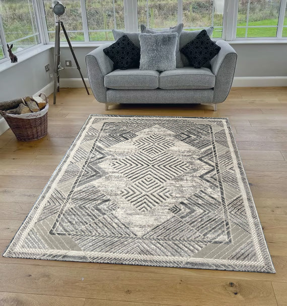 Grey Tribal Troya Rug J0112