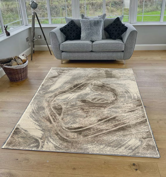 Brown Strokes Troya Rug