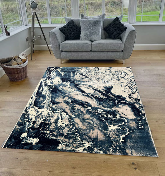 Navy Blue Marble Verozi Rug - 263