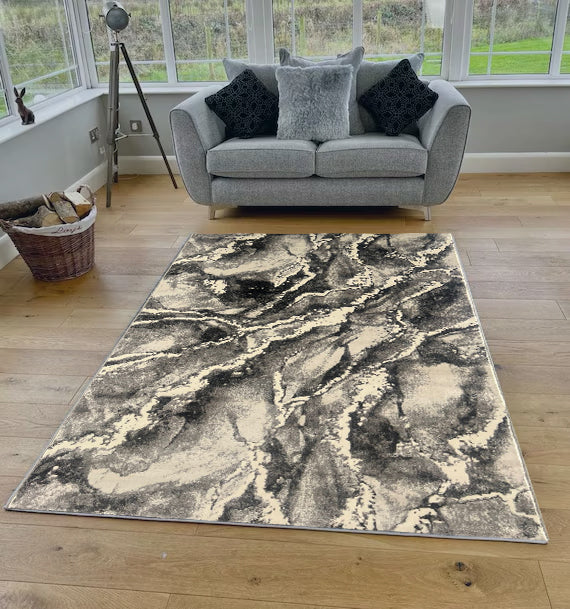 Black Smoke Wave Verozi Rug - 271