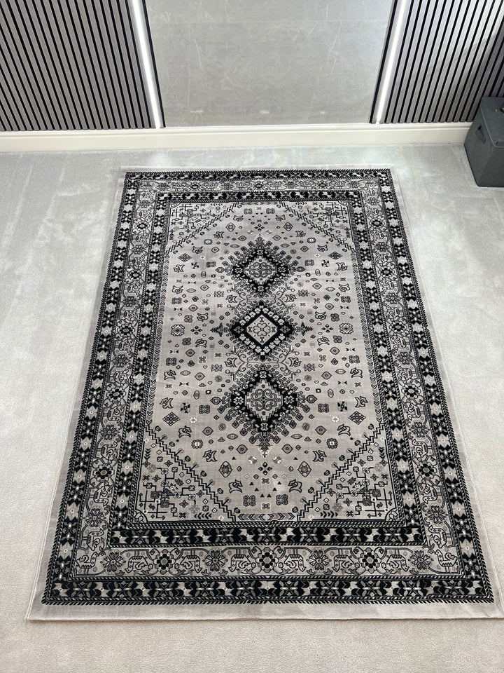 VERA TRADITIONAL PERSIAN-STYLE AREA RUG - GREY & CHARCOAL-1255