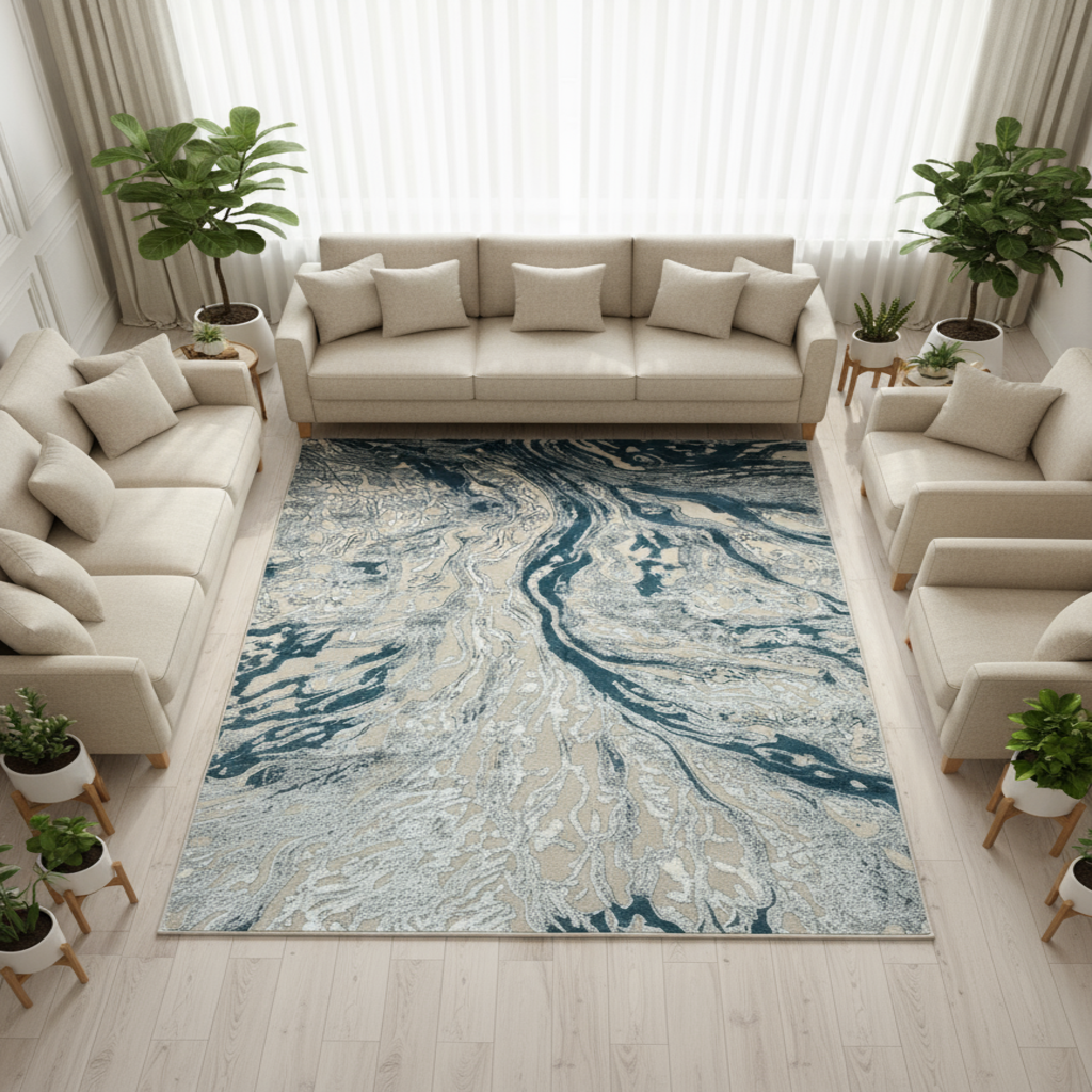 Modern Marble Shimmer Rug | Platinum Collection UK