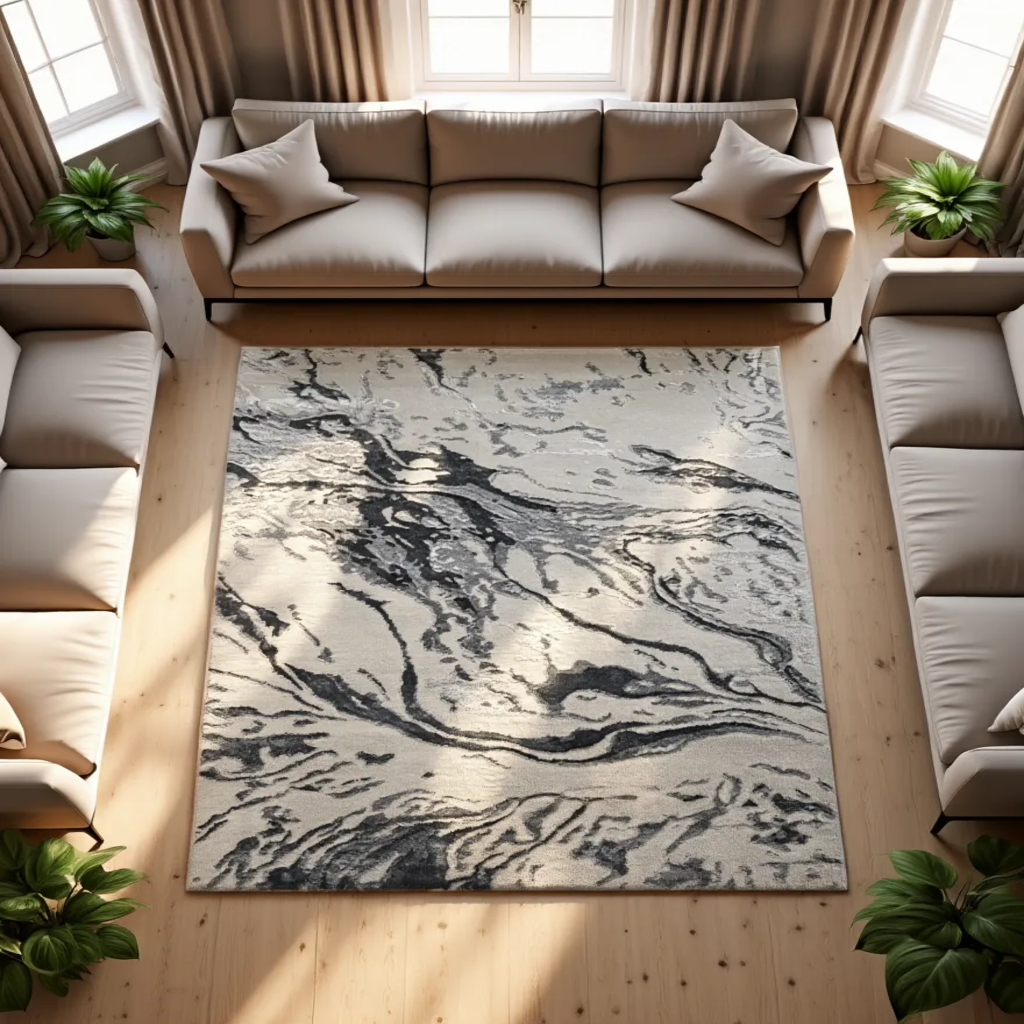 Designer Neutral Rug for Living Room | Platinum UK