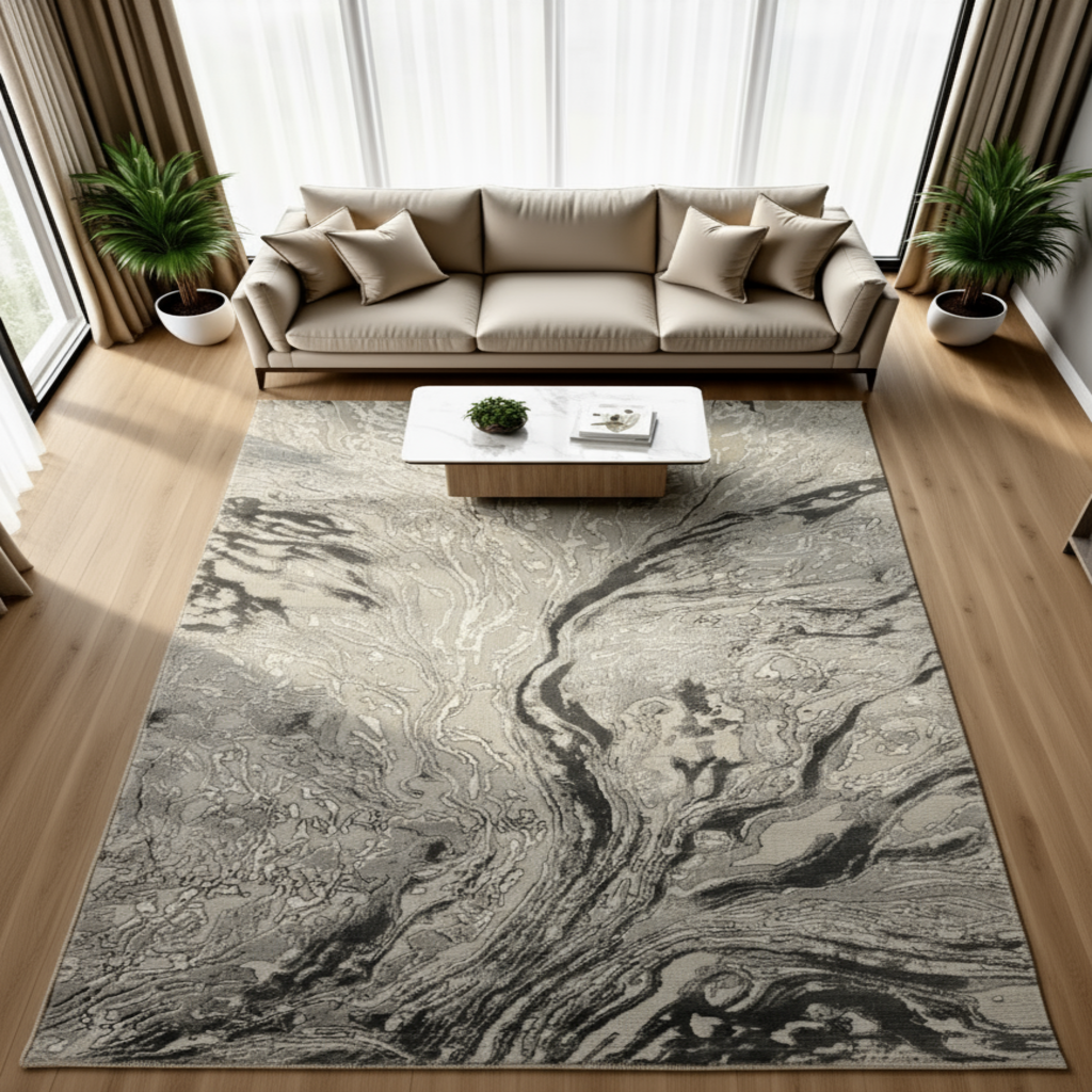 Modern Marble Shimmer Rug | Platinum Collection UK