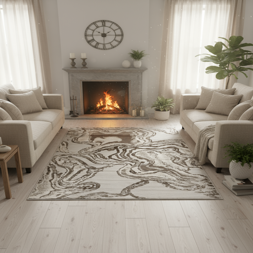 Marble Shimmer Rug | Luxury Contemporary Rug UK | Platinum Collection