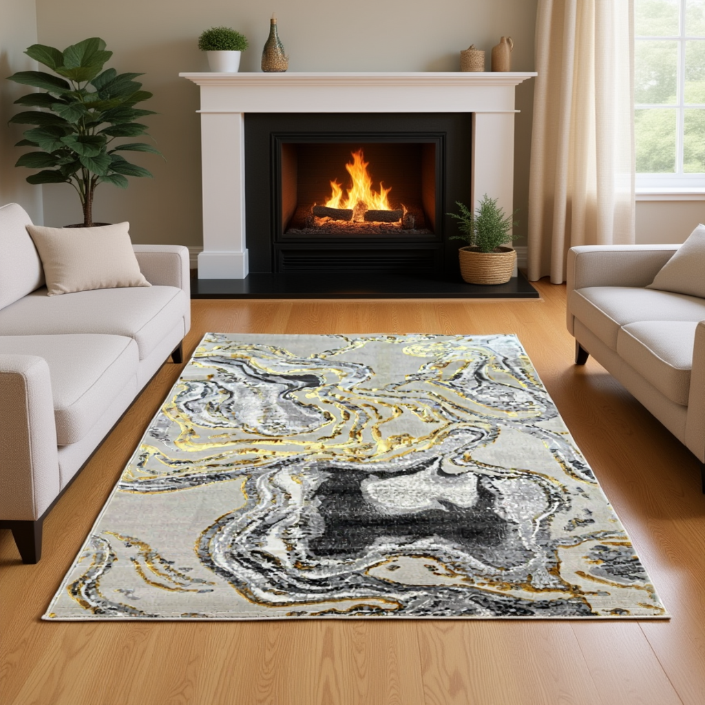 Marble Shimmer Rug | Luxury Contemporary Rug UK | Platinum Collection