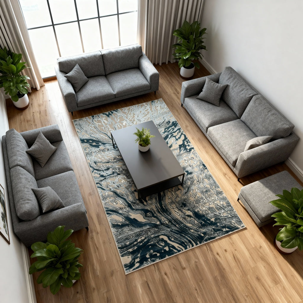 Modern Marble Shimmer Rug | Platinum Collection UK