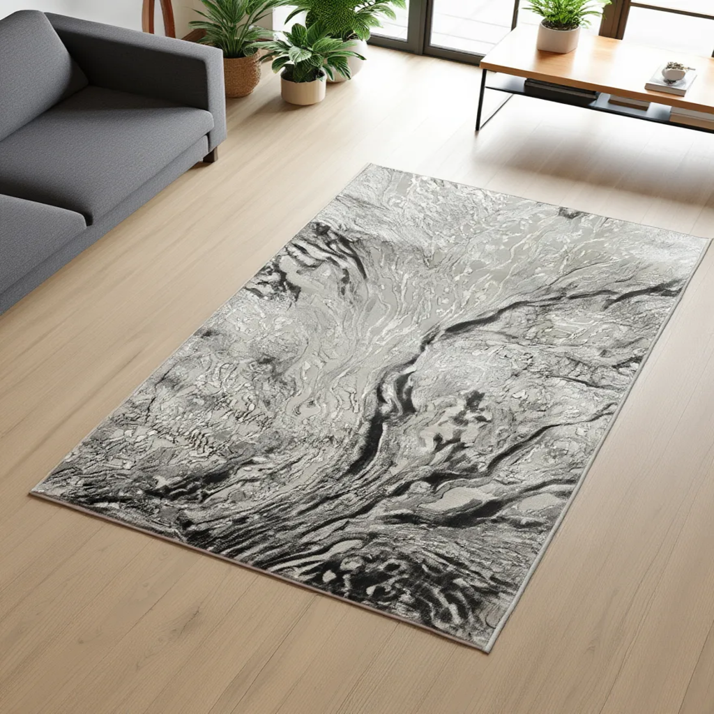Modern Marble Shimmer Rug | Platinum Collection UK