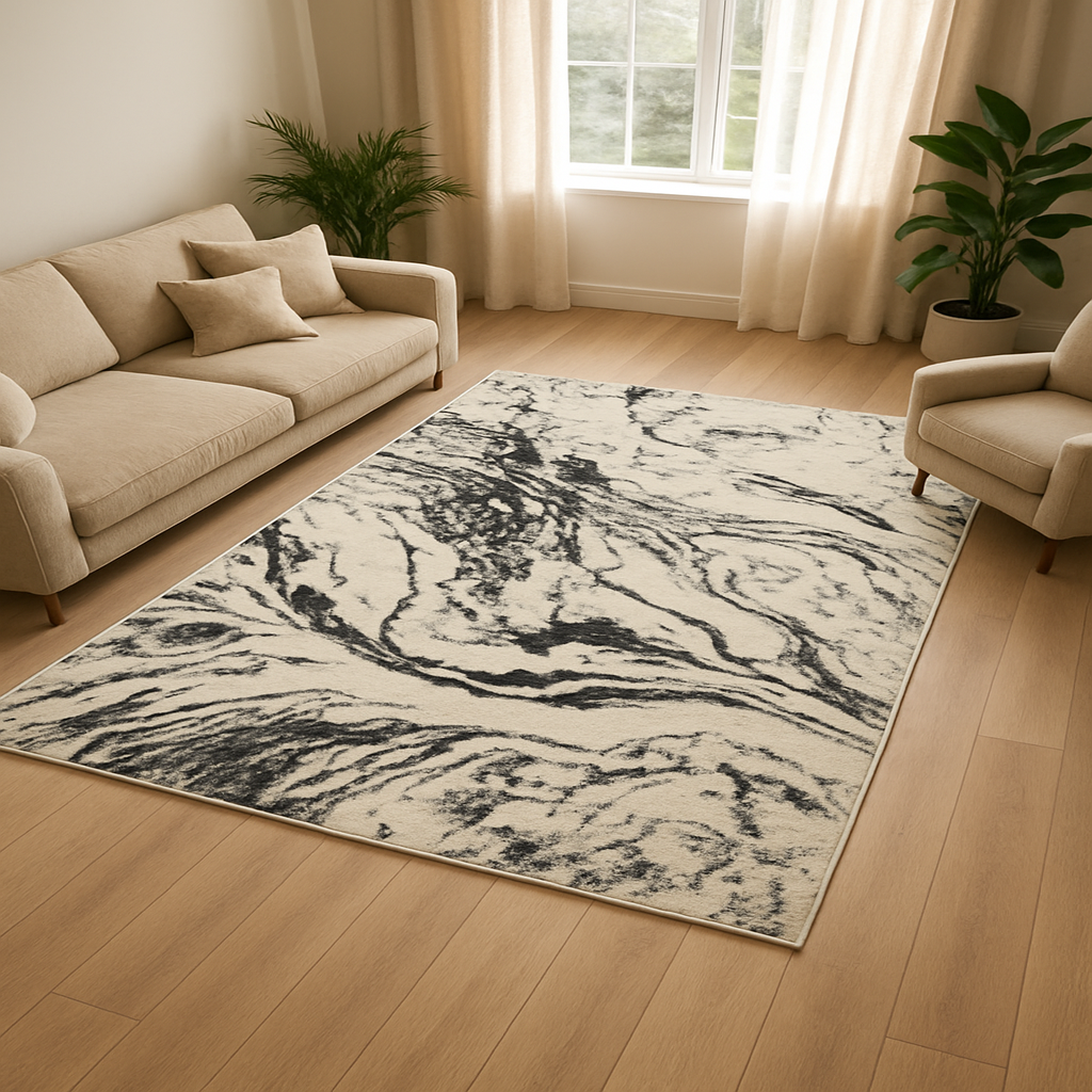 Designer Neutral Rug for Living Room | Platinum UK