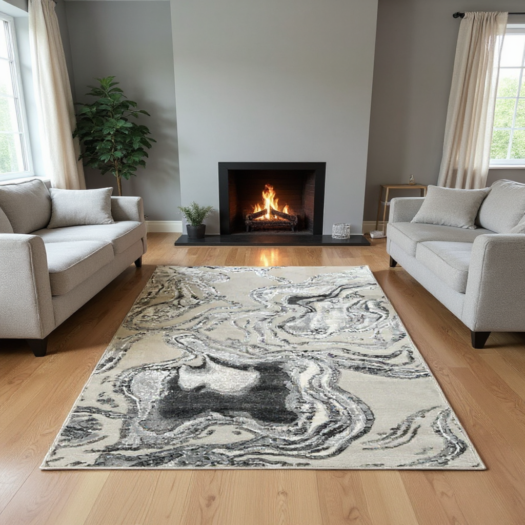Marble Shimmer Rug | Luxury Contemporary Rug UK | Platinum Collection