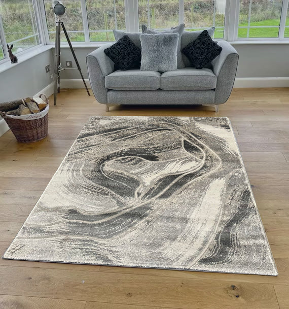 Grey Waves Troya Rug