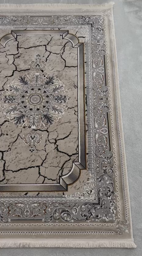SHIRAZ TRADITIONAL PERSIAN-STYLE AREA RUG - LIGHT BEIGE
