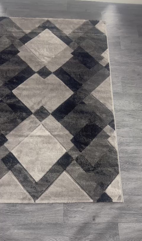 Monochrome Square Modern Rug - Morrtti No. 2