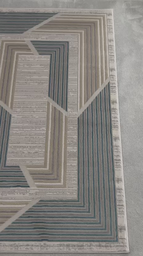 TROYA MODERN GEOMETRIC AREA RUG - SKY BLUE