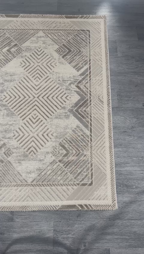 Grey Tribal Troya Rug J0112