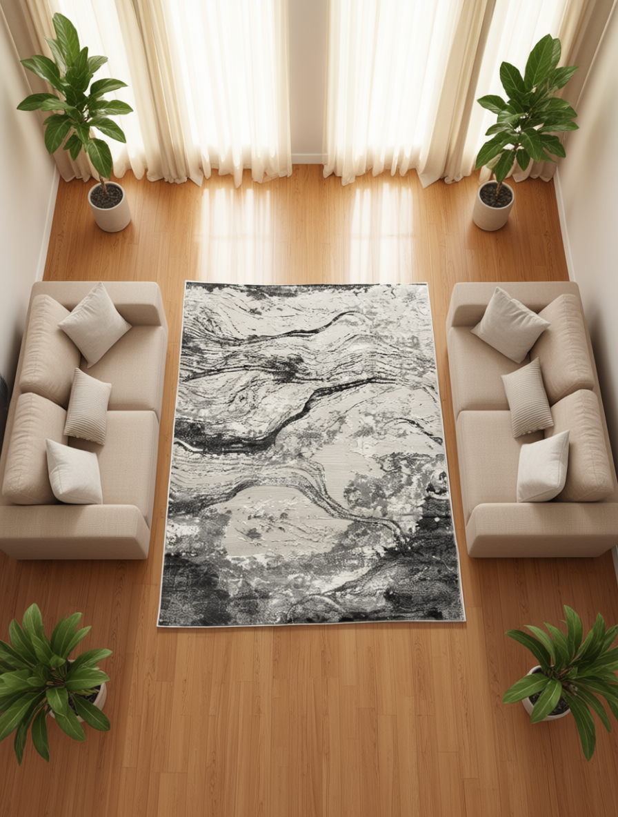 Marble Shimmer Grey Carpet Rug – Premium Quality