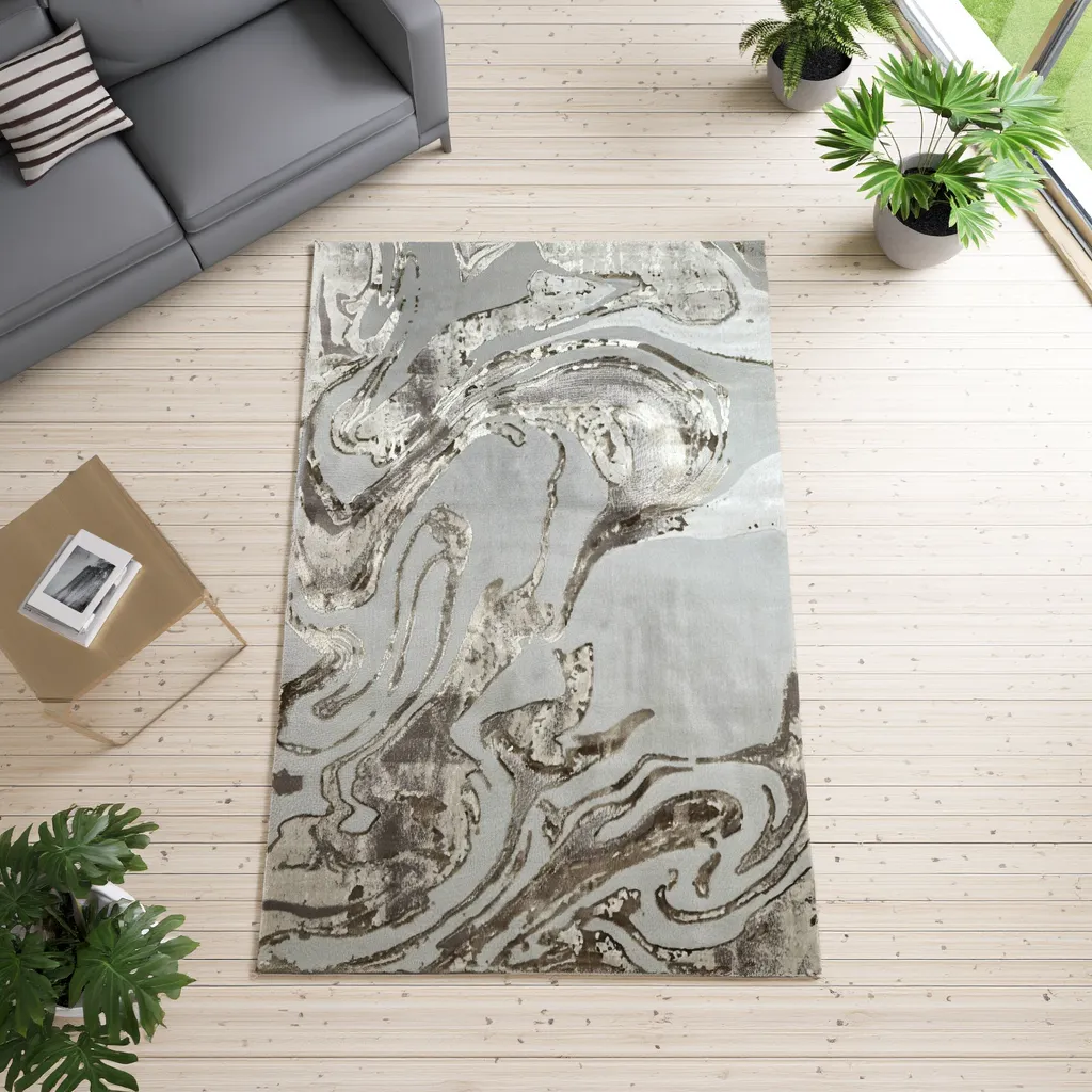 Marble Shimmer Rug – Luxury Modern Area Rug for Living Room & Bedroom | Multiple Sizes & Colours Available