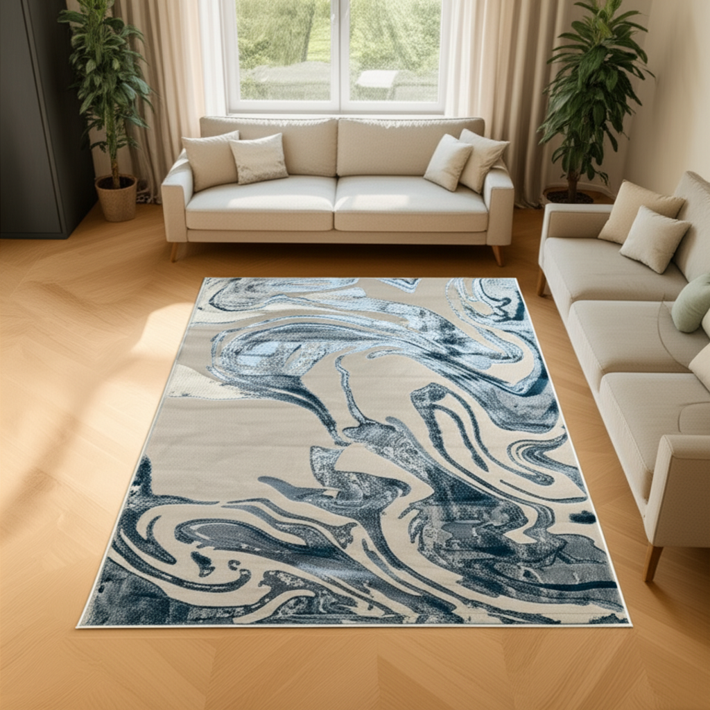 Marble Shimmer Rug – Luxury Modern Area Rug for Living Room & Bedroom | Multiple Sizes & Colours Available