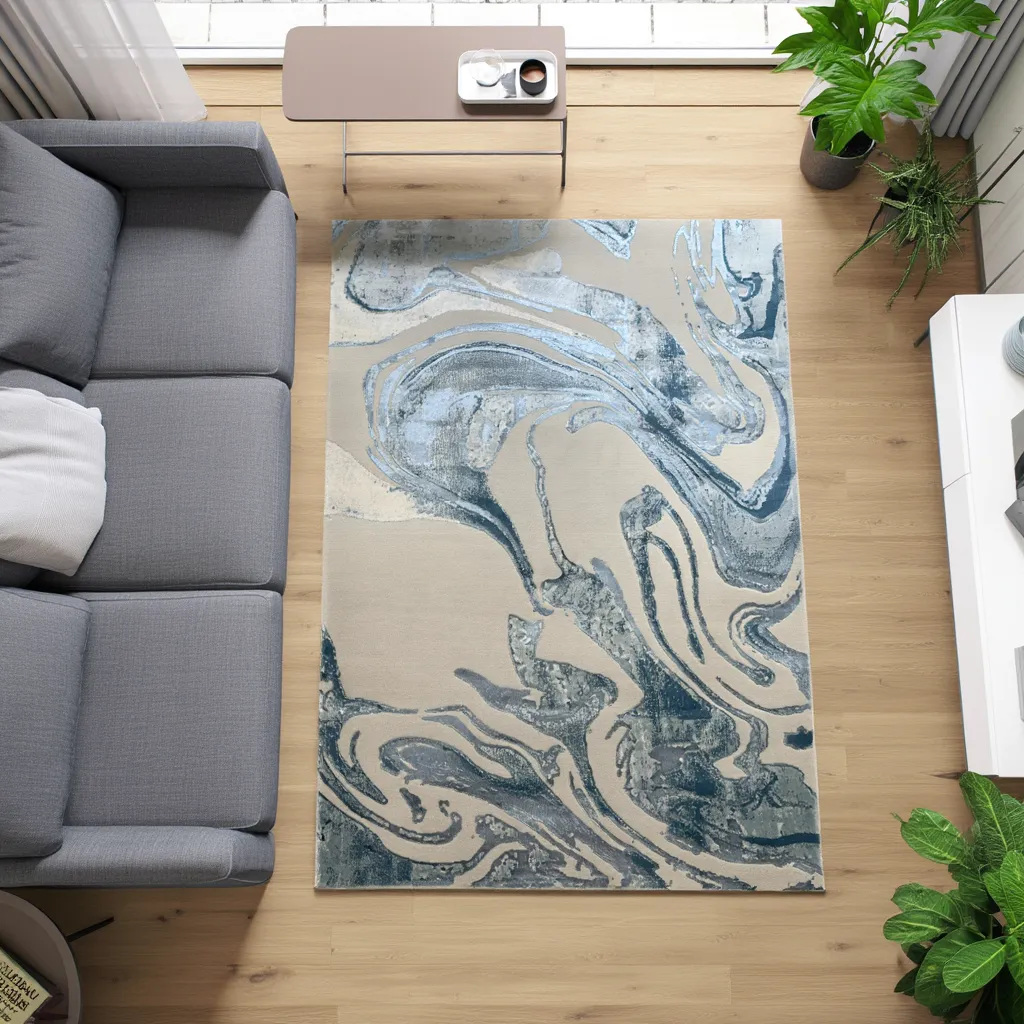Marble Shimmer Rug – Luxury Modern Area Rug for Living Room & Bedroom | Multiple Sizes & Colours Available