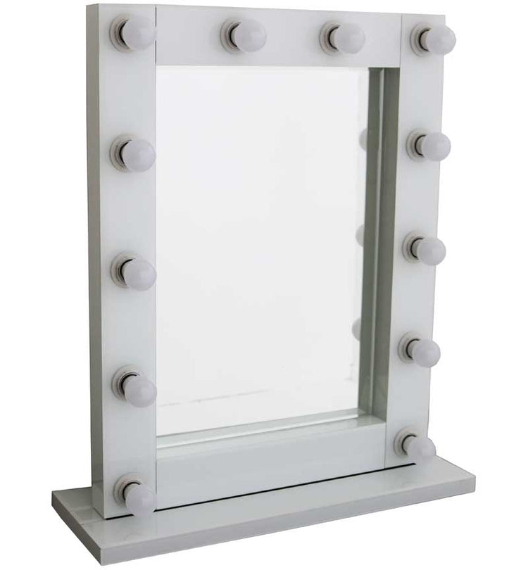 Freestanding Lighted White Mirror