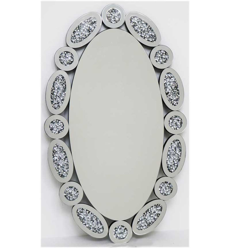 60x100cm Oval Gatsby Mirror Silver