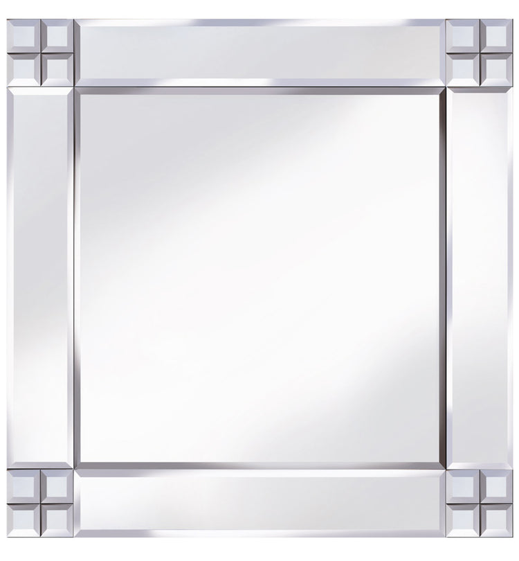 Classic Cross Corner Mirror Silver 60x60