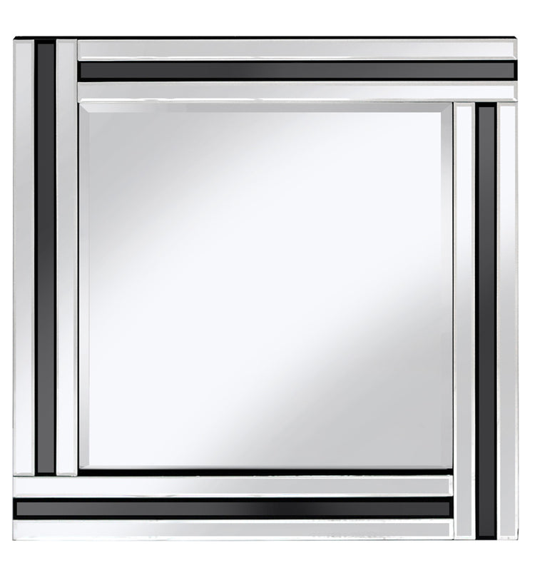 Classic Triple Bar Mirror Black/Silver 60x60