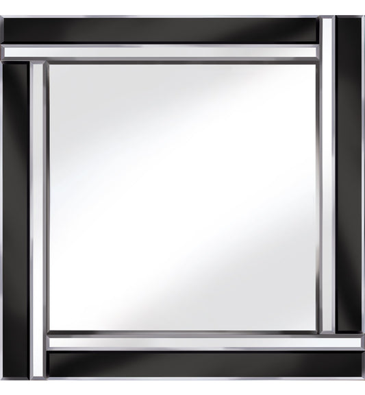 Classic Two Bar Mirror Black/Silver 60x60