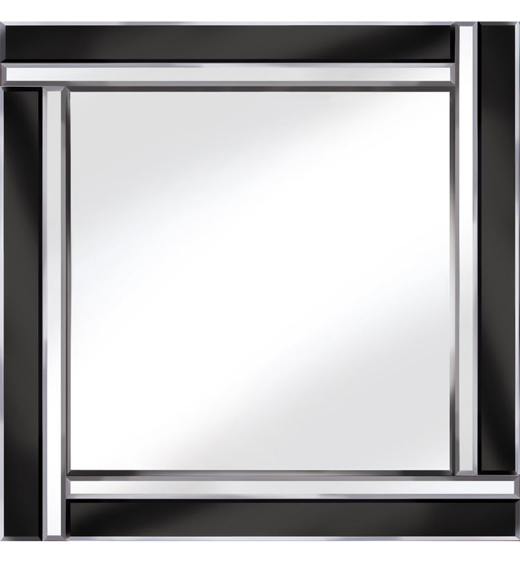 Classic Two Bar Mirror Black/Silver 60x60