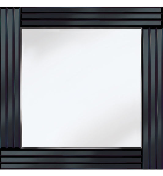 Classic Triple Bar Mirror Black 60x60