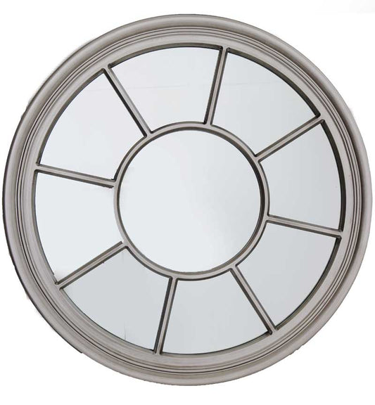 Window Frame Round Mirror